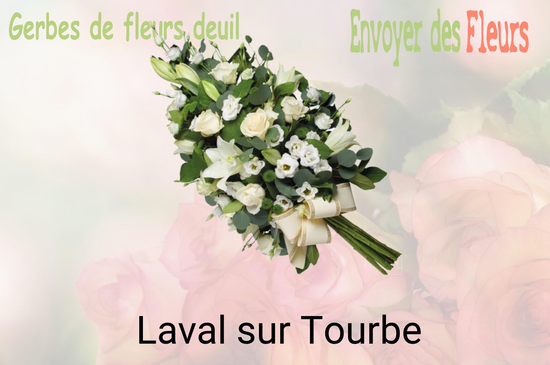 Gerbe de fleurs de deuil livrée à Laval-sur-Tourbe